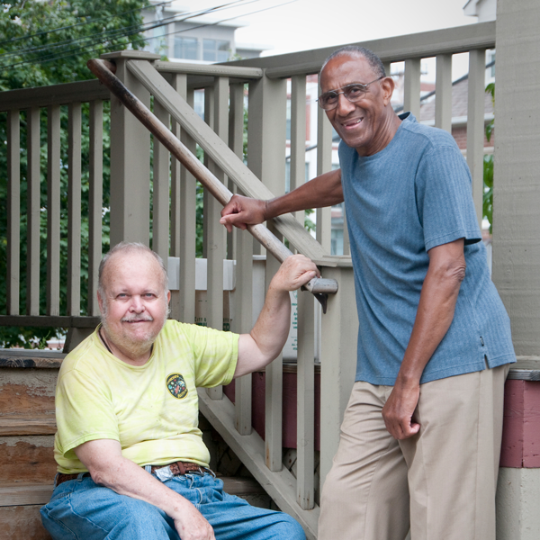 two men on porch